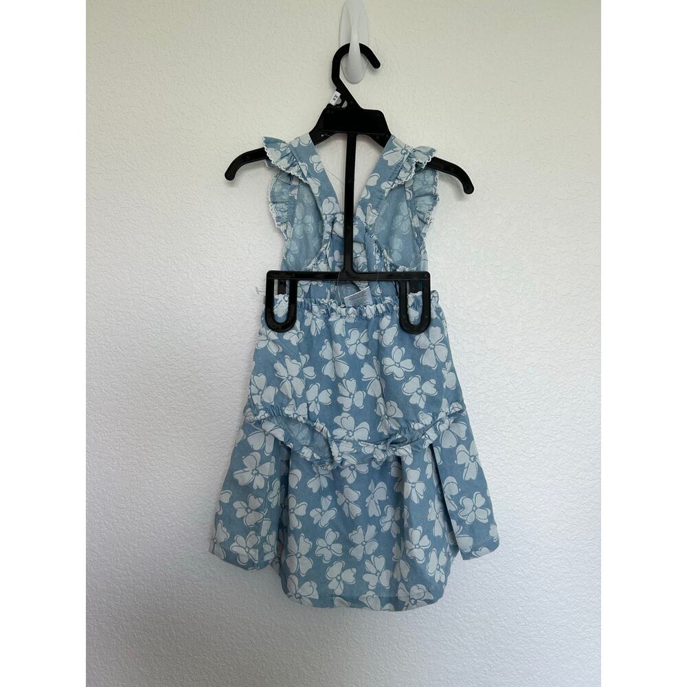 Vince Camuto Girls Blue Floral Dress and Bloomers - 24 Months - Picture 2 of 4